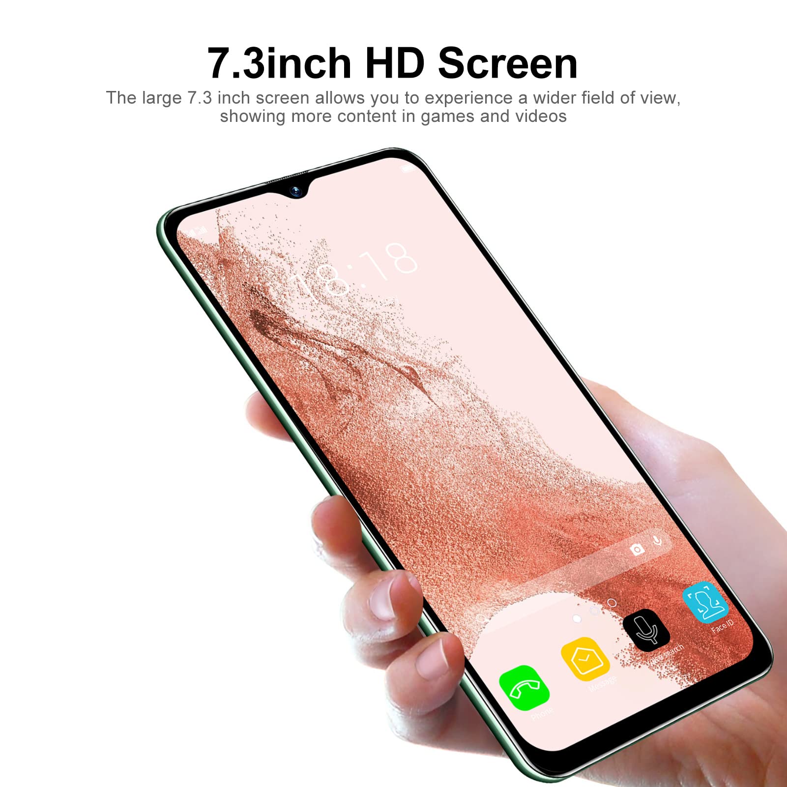 Amazon | 3G携帯電話、7.3インチフェイスロック解除